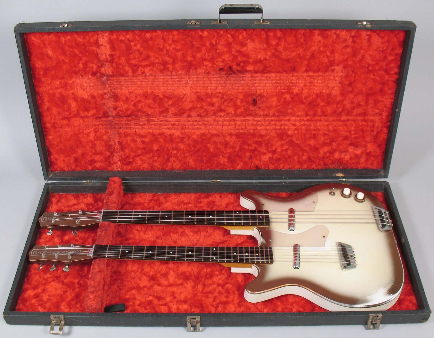 1964 Danelectro Double Neck Model 3923 Guitar & Bass with Case